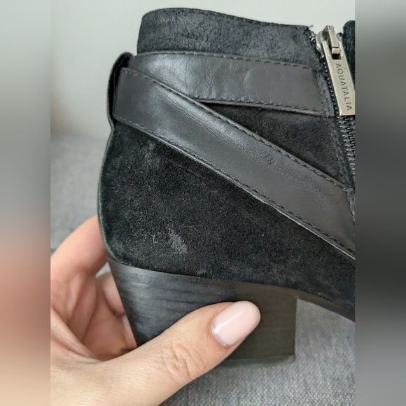 Aquatalia Farin Suede Weatherproof Ankle Boots – Black, Size 9 - Picture 11 of 13